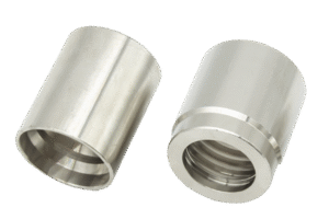 A Pair of Stainless Steel One Ferrules Arranged in Parallel