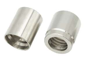 A Pair of Stainless Steel One Ferrules Arranged in Parallel