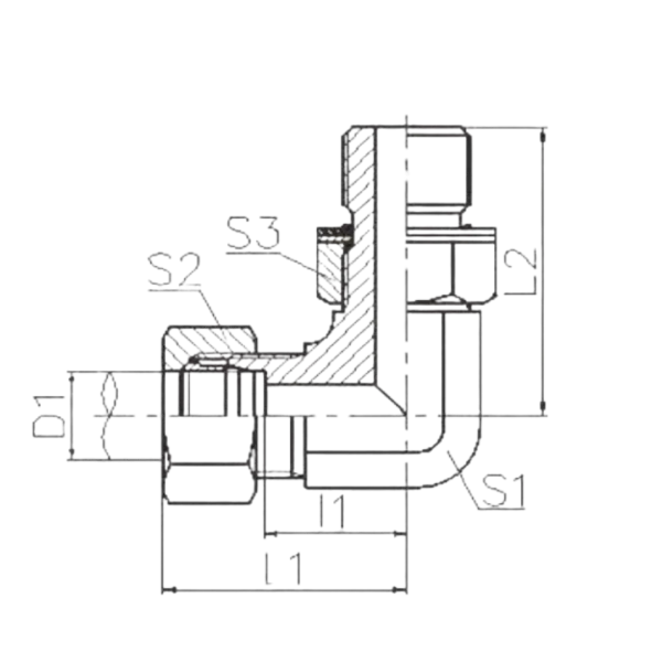 90 DEGREE ELBOW METRIC THREAD ADJUSTABLE STUD ENDS ISO6149 ADPTER 304/316/316L STAINLESS STEEL CARBON STEEL BRASS HYDRAULIC FITTINGS