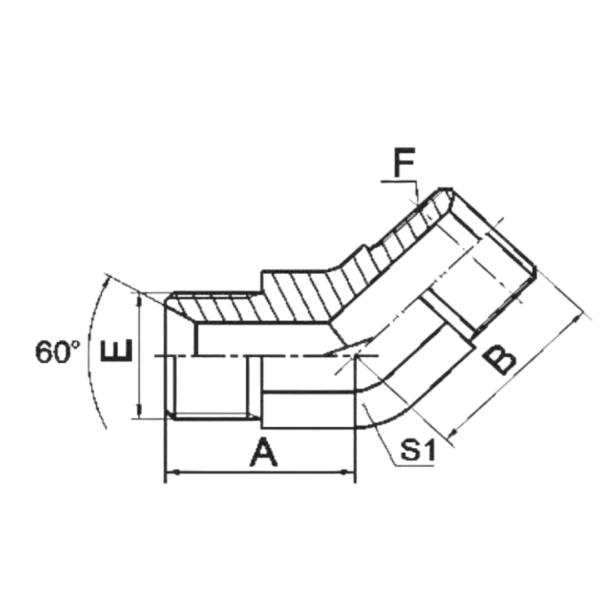 45 DEGREE ELBOW BSPP MALE 60 DEGREE SEAT/BSPT MALE ADPTER 304/316/316L STAINLESS STEEL CARBON STEEL BRASS HYDRAULIC FITTINGS