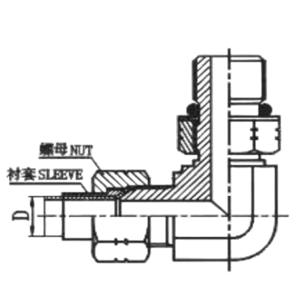 90 DEGREE ELBOW JIC MALE 74 DEGREE CONE/SAEO-RING BOSS L-SERIES ISO11926-3 ADPTER 304/316/316L STAINLESS STEEL CARBON STEEL BRASS HYDRAULIC FITTINGS