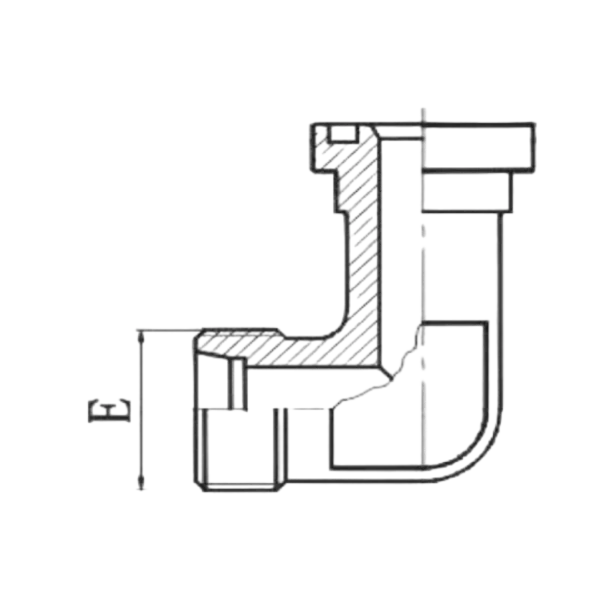 90 DEGREE ELBOW METRIC MALE BITE TYPE/H-SERIES FLANGE ISO6162-2 ADPTER 304/316/316L STAINLESS STEEL CARBON STEEL BRASS HYDRAULIC FITTINGS
