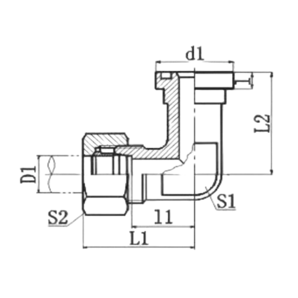90 DEGREE ELBOW METRIC MALE BITE TYPE/H-SERIES FLANGE ISO6162-2 ADPTER 304/316/316L STAINLESS STEEL CARBON STEEL BRASS HYDRAULIC FITTINGS