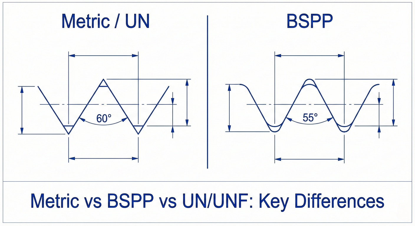 Understanding Thread Pitch: Metric vs BSPP vs UN/UNF Comparison