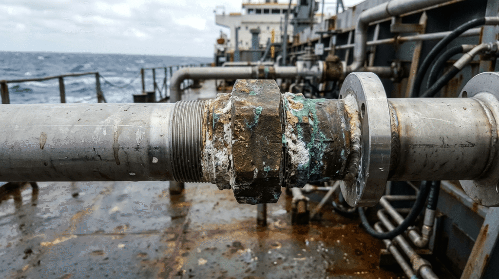 a-realistic-industrial-photograph-showing-a-joint-where-a-2 Can You Mix Brass and Stainless Steel Fittings? Compatibility, Corrosion Risks, and Best Practices